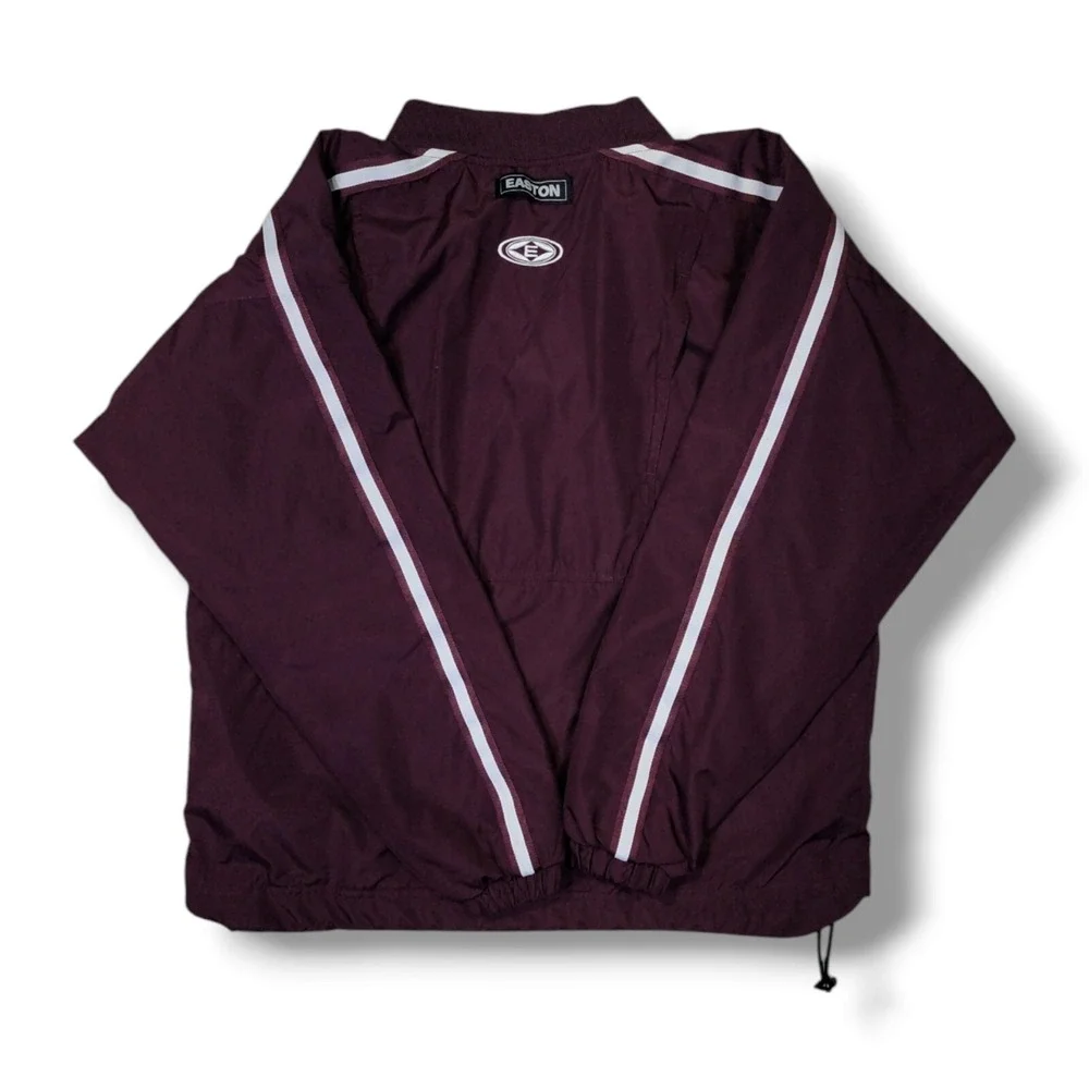 VTG Easton‎ S.A. Devils Pullover Vented Mesh Lined Maroon Windbreaker Size XS